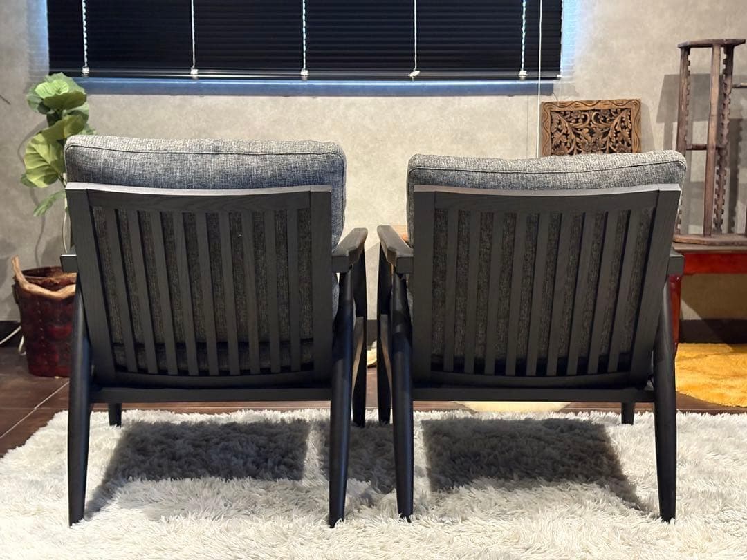 FUJIEI フジエイ　富士栄　アームソファ　リビング　ブラック　2脚　HZ