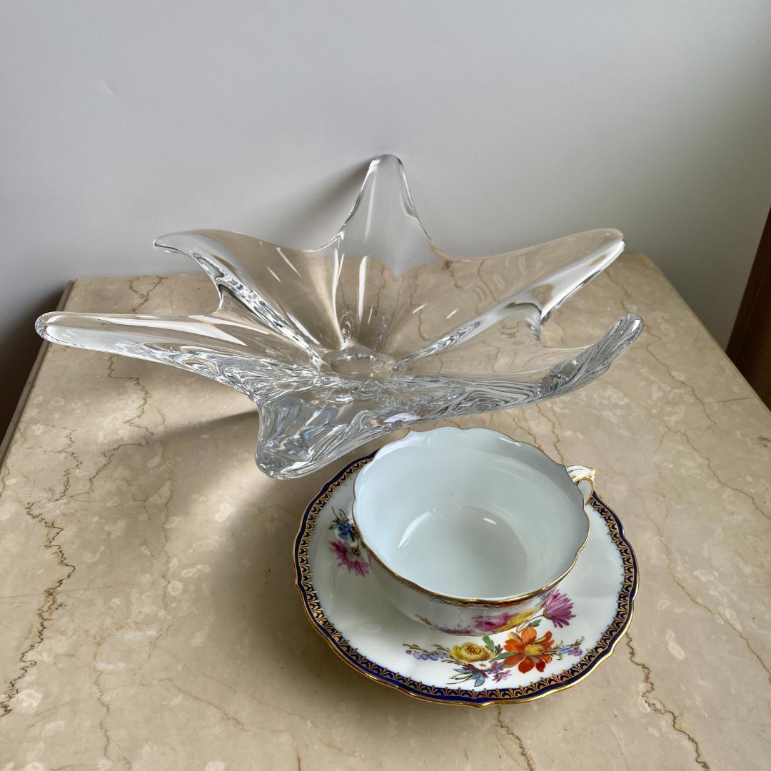 H228 美品 オールド バカラ キャディックス 大型 センターピース