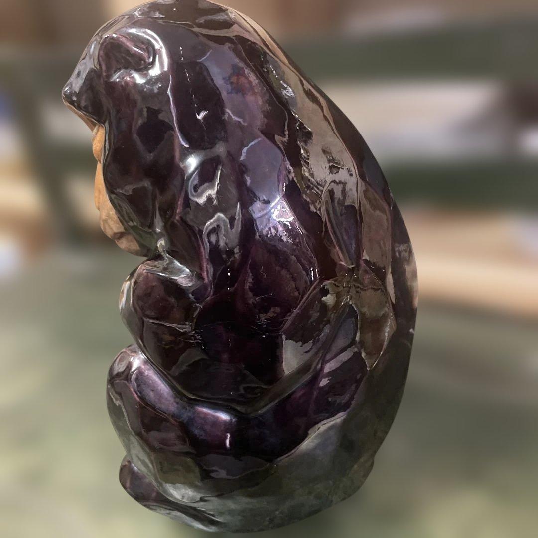 九谷焼猿の置き物　石川県伝統工芸品 日本美術　骨董　干支の猿　在名あり