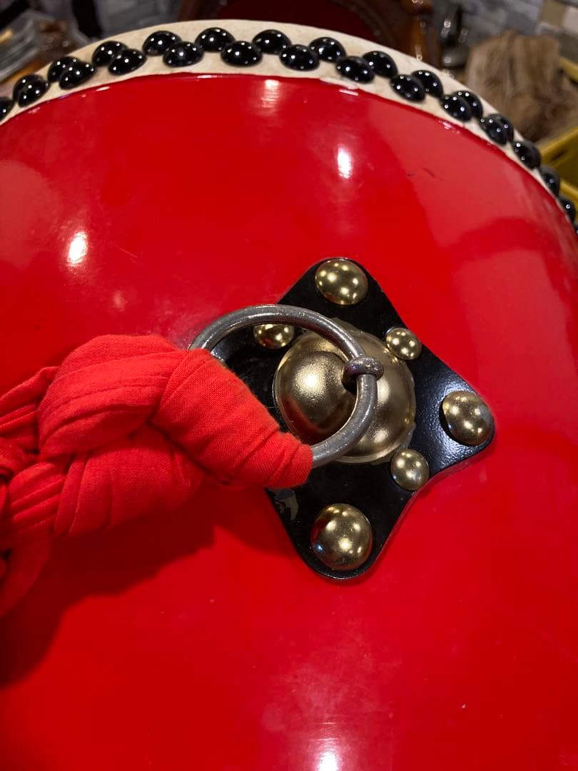 エイサー太鼓　赤い和太鼓 直径約33cm