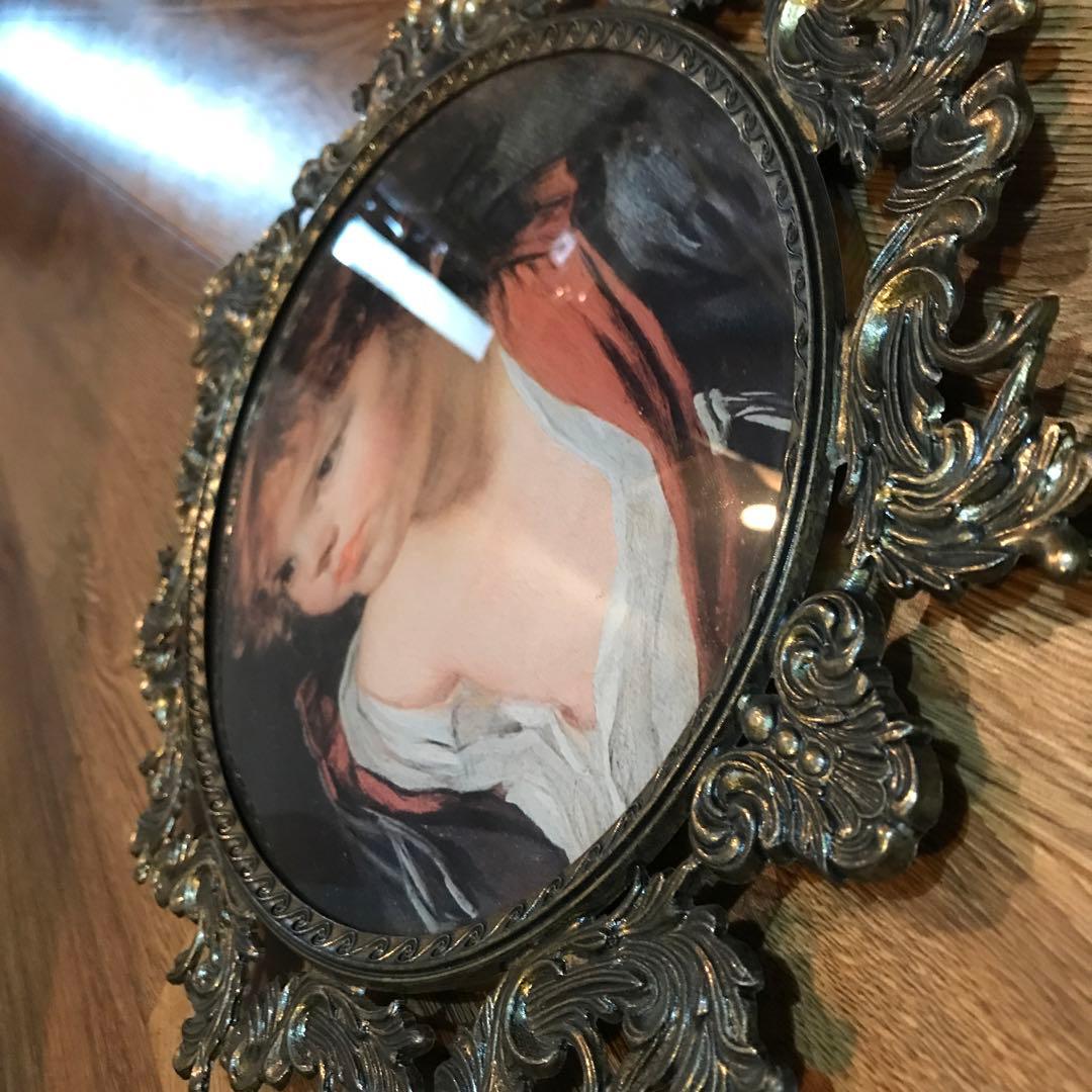 アンティーク 大型 真鍮 オーバル アートフレーム イタリア製