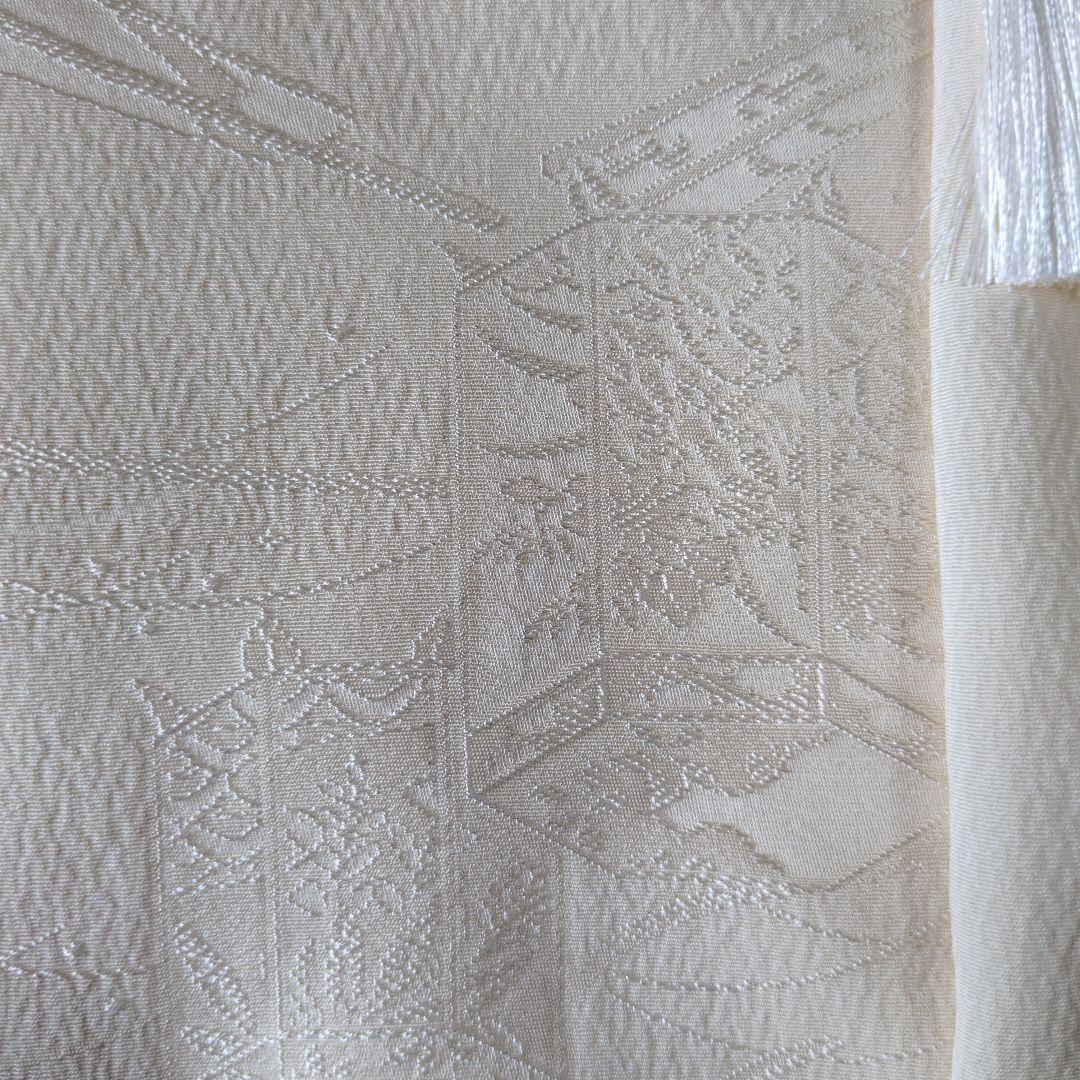 七五三３歳正絹柄入り縮緬中綿無しの被布（新品）ミルキーホワイト