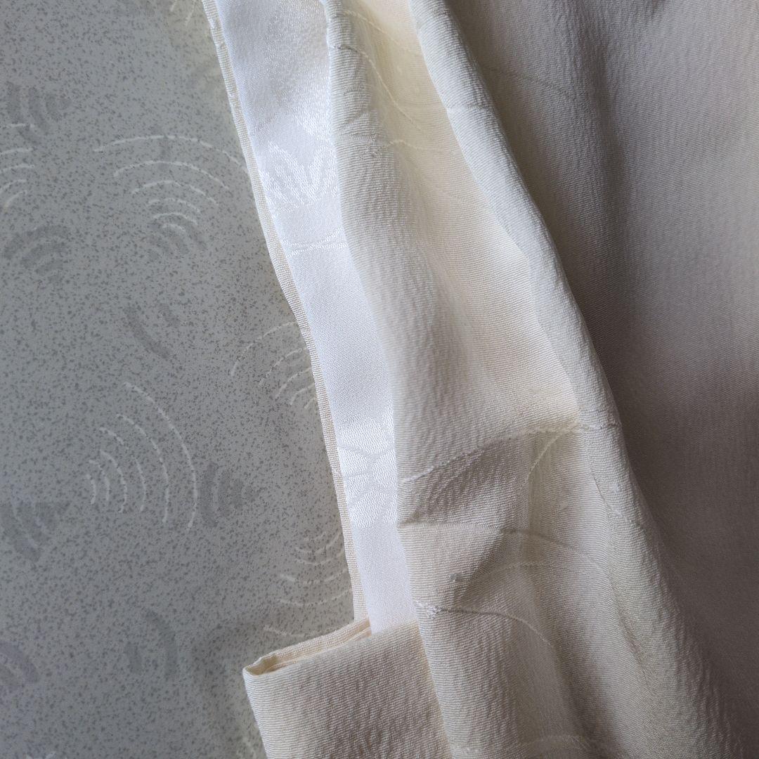 七五三３歳正絹柄入り縮緬中綿無しの被布（新品）ミルキーホワイト