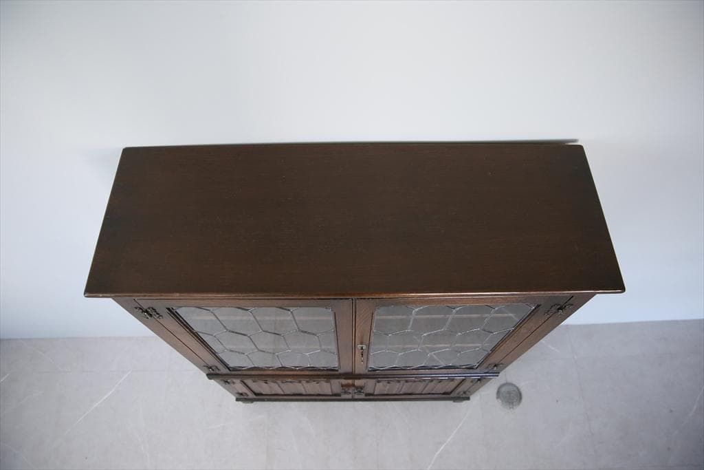 英国アンティークJC社製キャビネット/ディスプレイ棚/本棚/飾り棚(92-19)