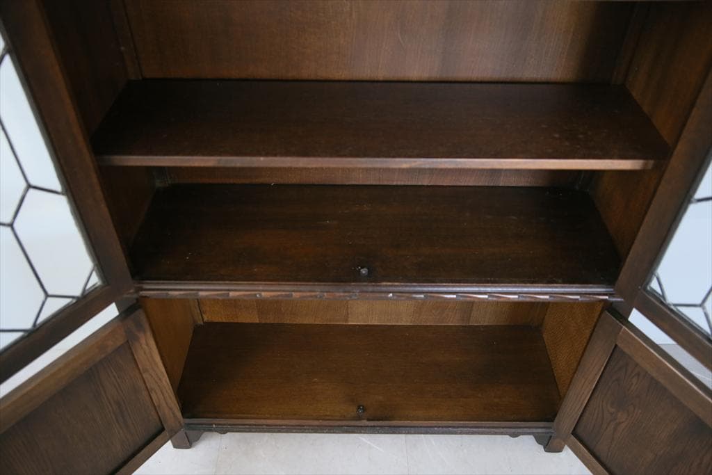 英国アンティークJC社製キャビネット/ディスプレイ棚/本棚/飾り棚(92-19)