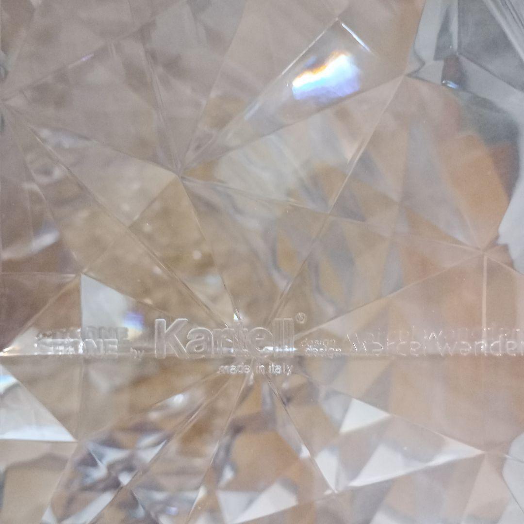 ４脚kartell スツール　クリア ダイヤモンドカット