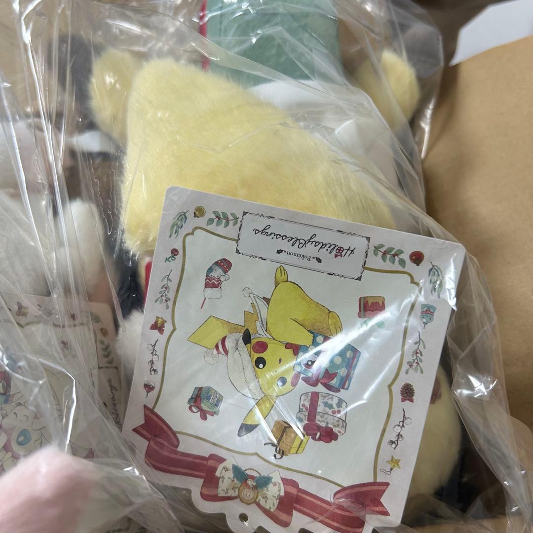ピカチュウ・ニンフィアぬいぐるみセット　クリスマス　ポケモン