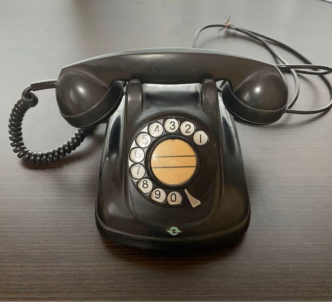 日本電気(NEC)製 黒電話 昭和レトロ 4号A自動式 ダイヤル式 マーク入り