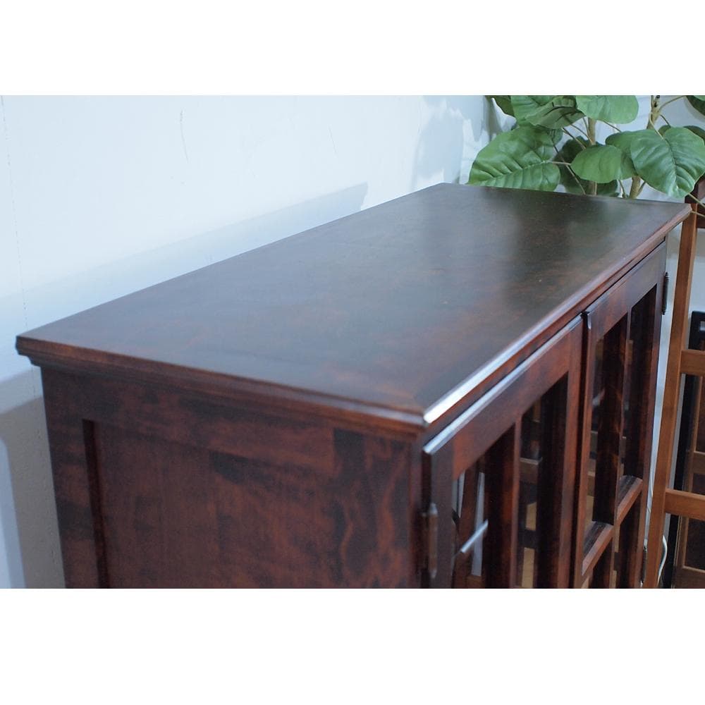 えぞ EZO 民芸書棚 本棚 ガラスキャビネット