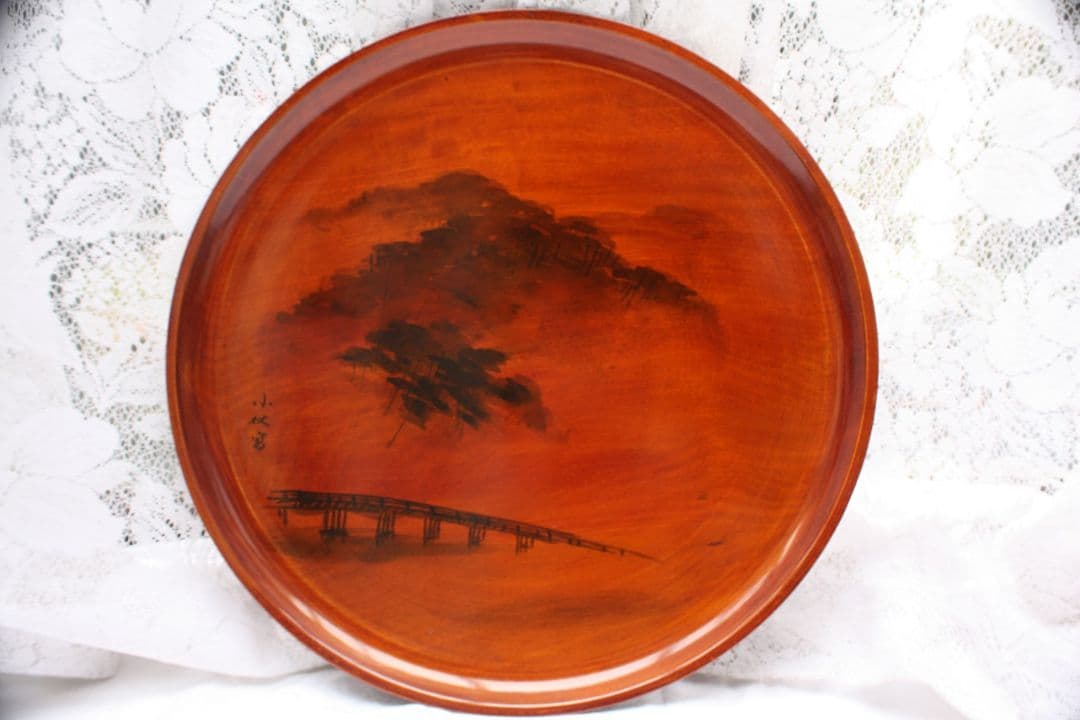 京洛名所図絵丸盆６枚組木箱入り