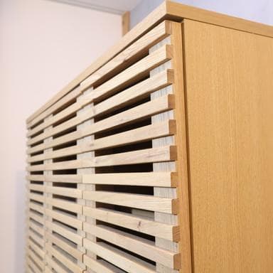 unico ウニコ LIJN レイン ニレ材 トールキャビネット 食器棚 収納