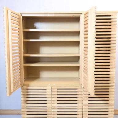 unico ウニコ LIJN レイン ニレ材 トールキャビネット 食器棚 収納