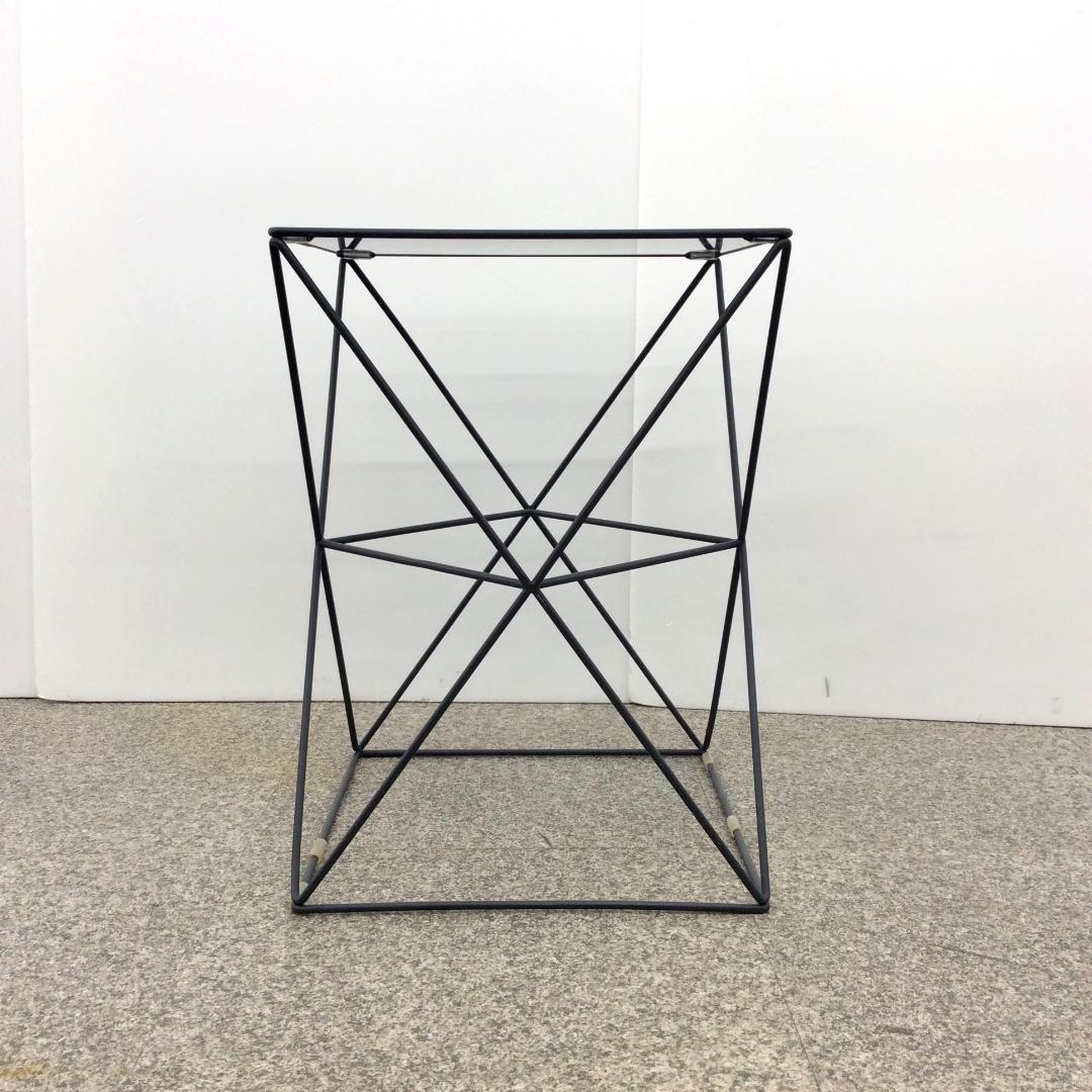 サイドテーブル ワイヤーベース ガラス天板ワイヤーテーブル
