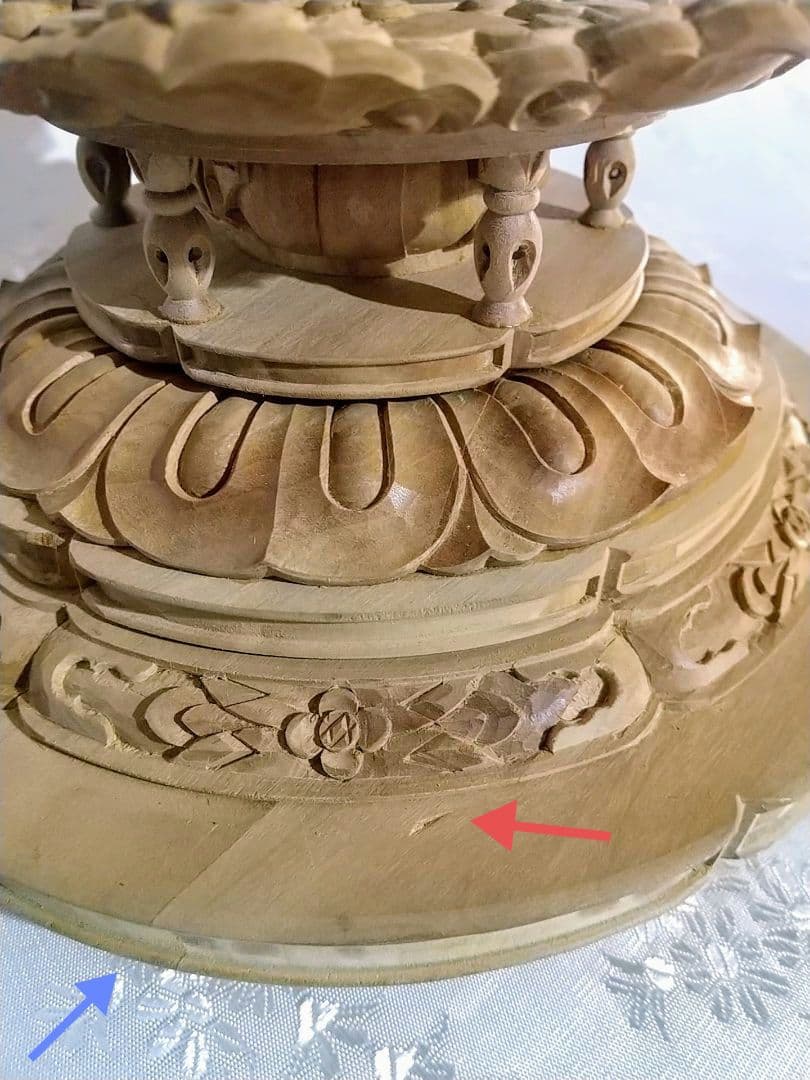 円台座のみ 坐像用#580 ◆白檀 木彫 仏像付属品