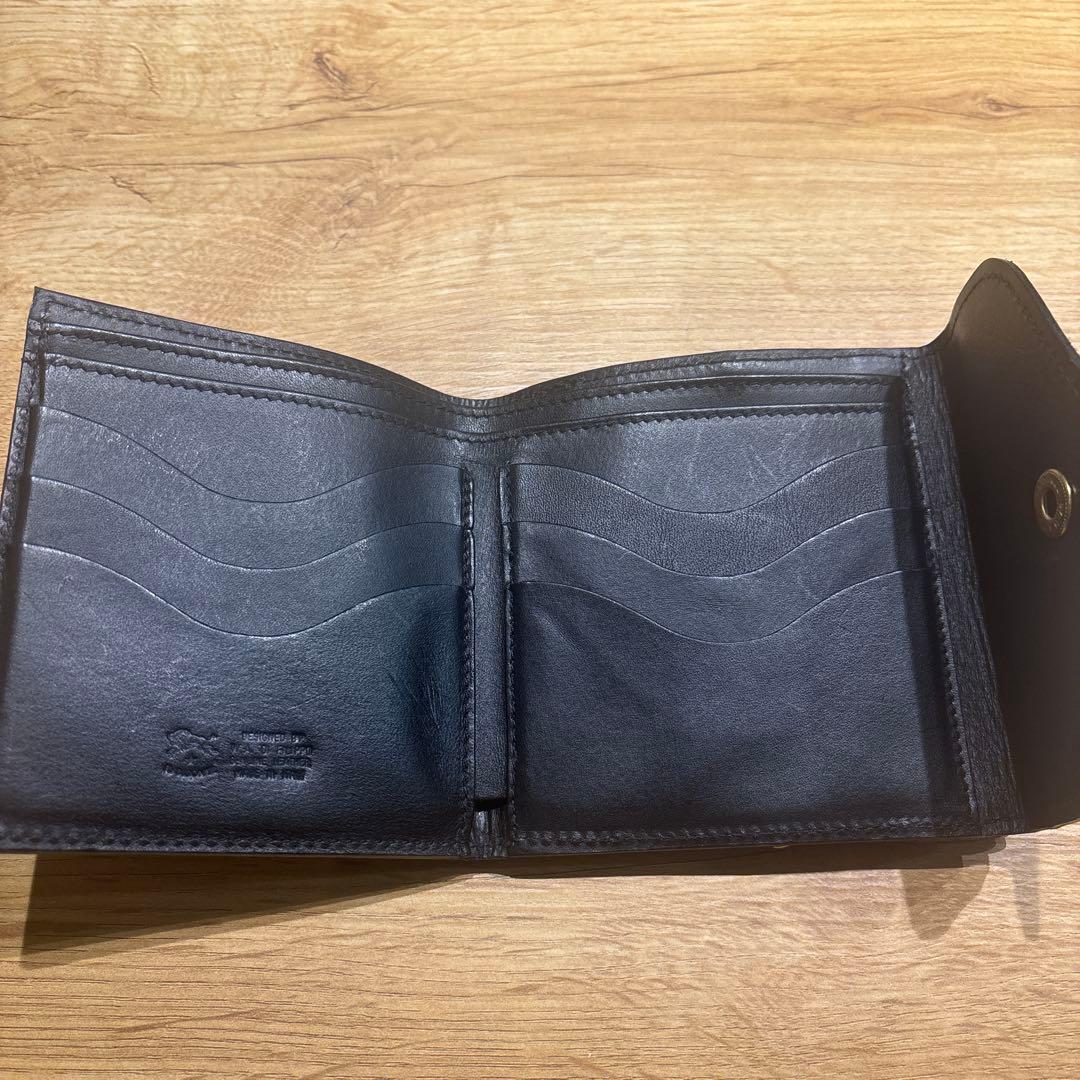 カラーブラックイルビゾンテ 財布 IL BISONTE 2つ折りがま口ウォレット