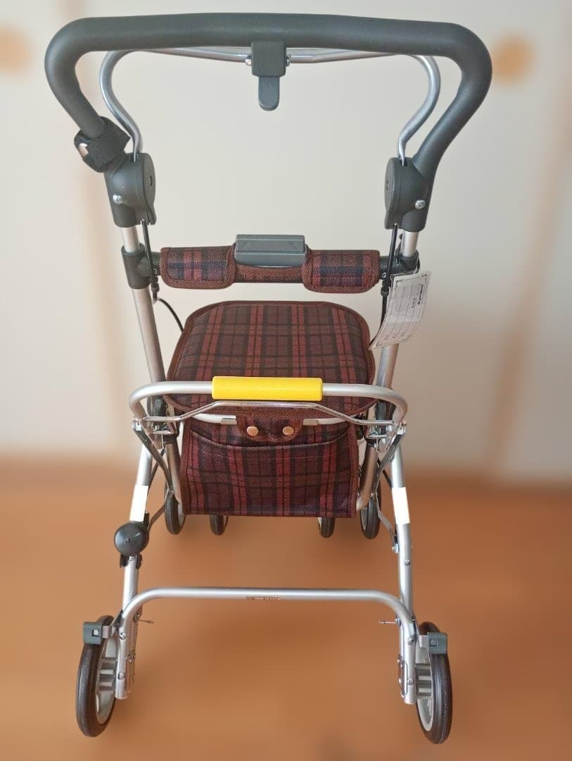 【新品未使用】折りたたみ式シルバーカー 赤茶チェック