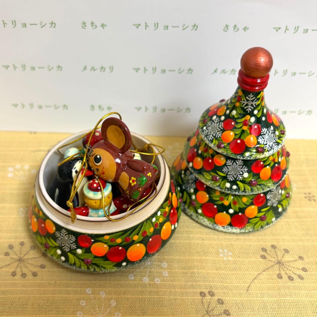 クリスマスツリー　マトリョーシカ　チェブラーシカ オーナメント