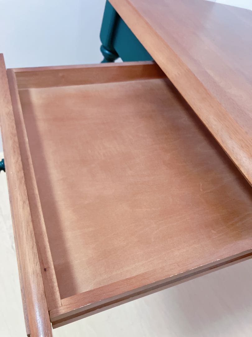 カントリー調　木製　ろくろ脚　デスク　センターテーブル　学習デスク