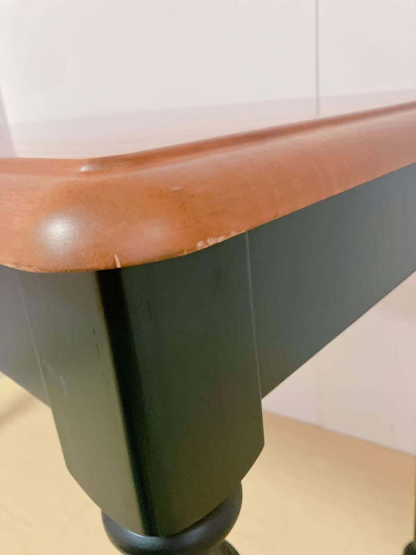 カントリー調　木製　ろくろ脚　デスク　センターテーブル　学習デスク