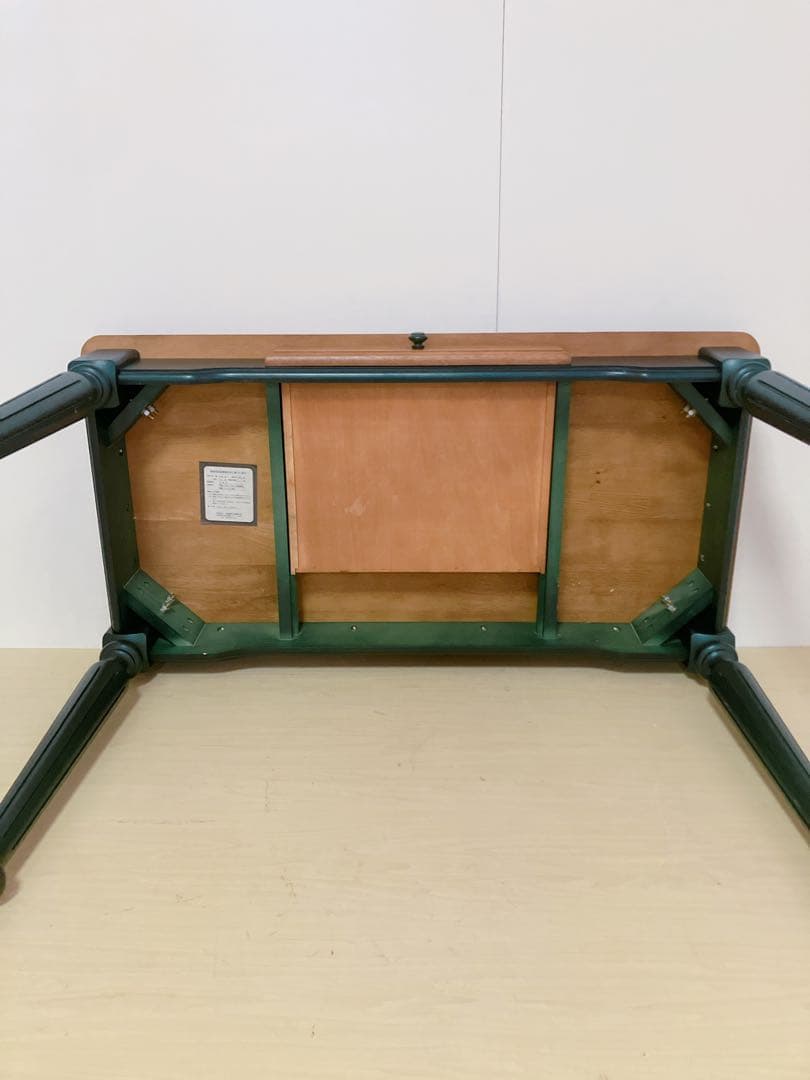 カントリー調　木製　ろくろ脚　デスク　センターテーブル　学習デスク