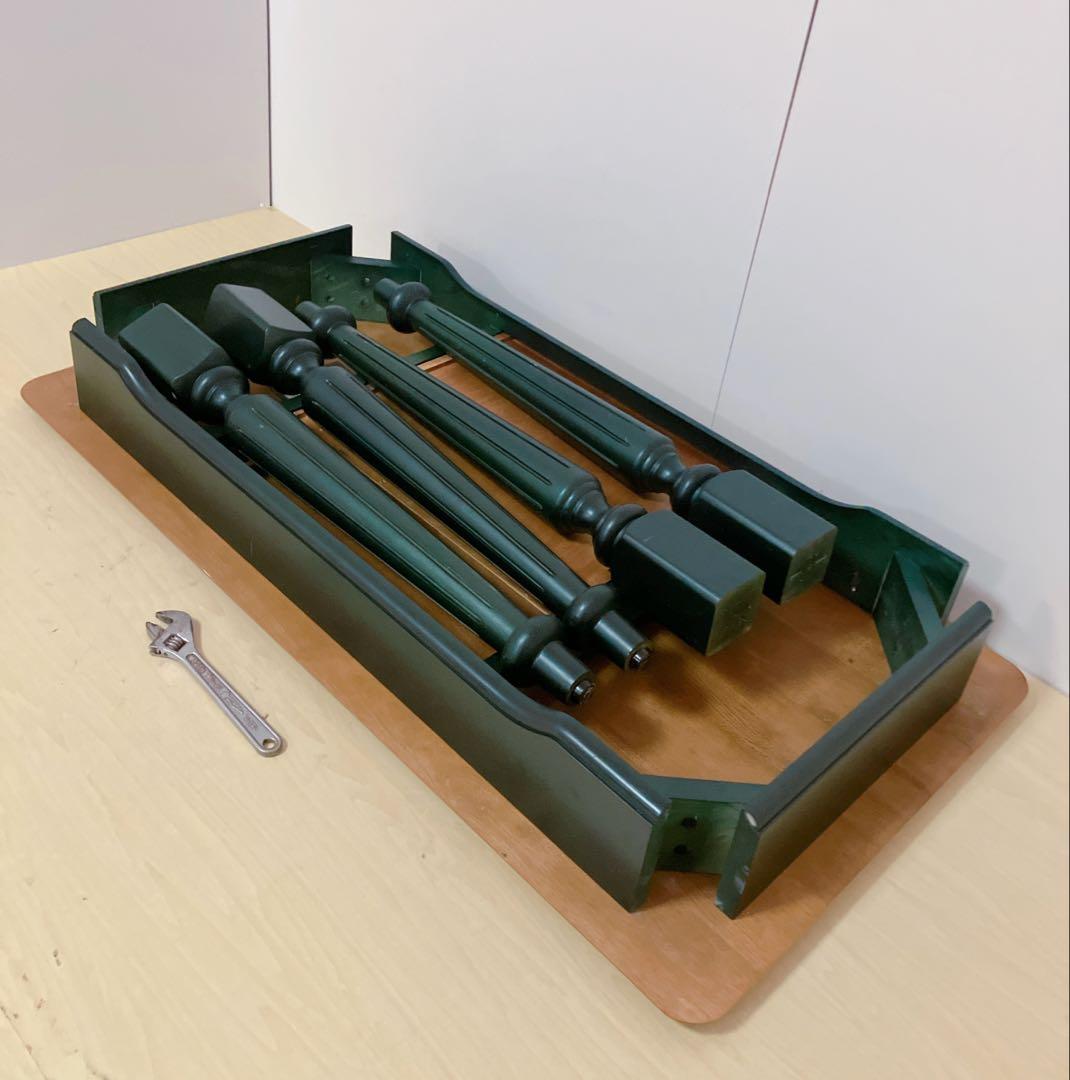 カントリー調　木製　ろくろ脚　デスク　センターテーブル　学習デスク