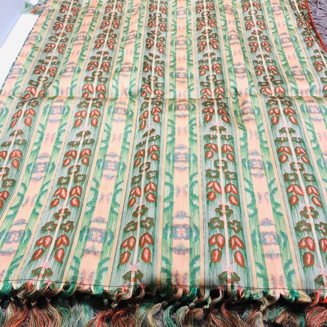 9 龍村 天平繍華文錦 54×130 テーブルセンター 織物 花柄