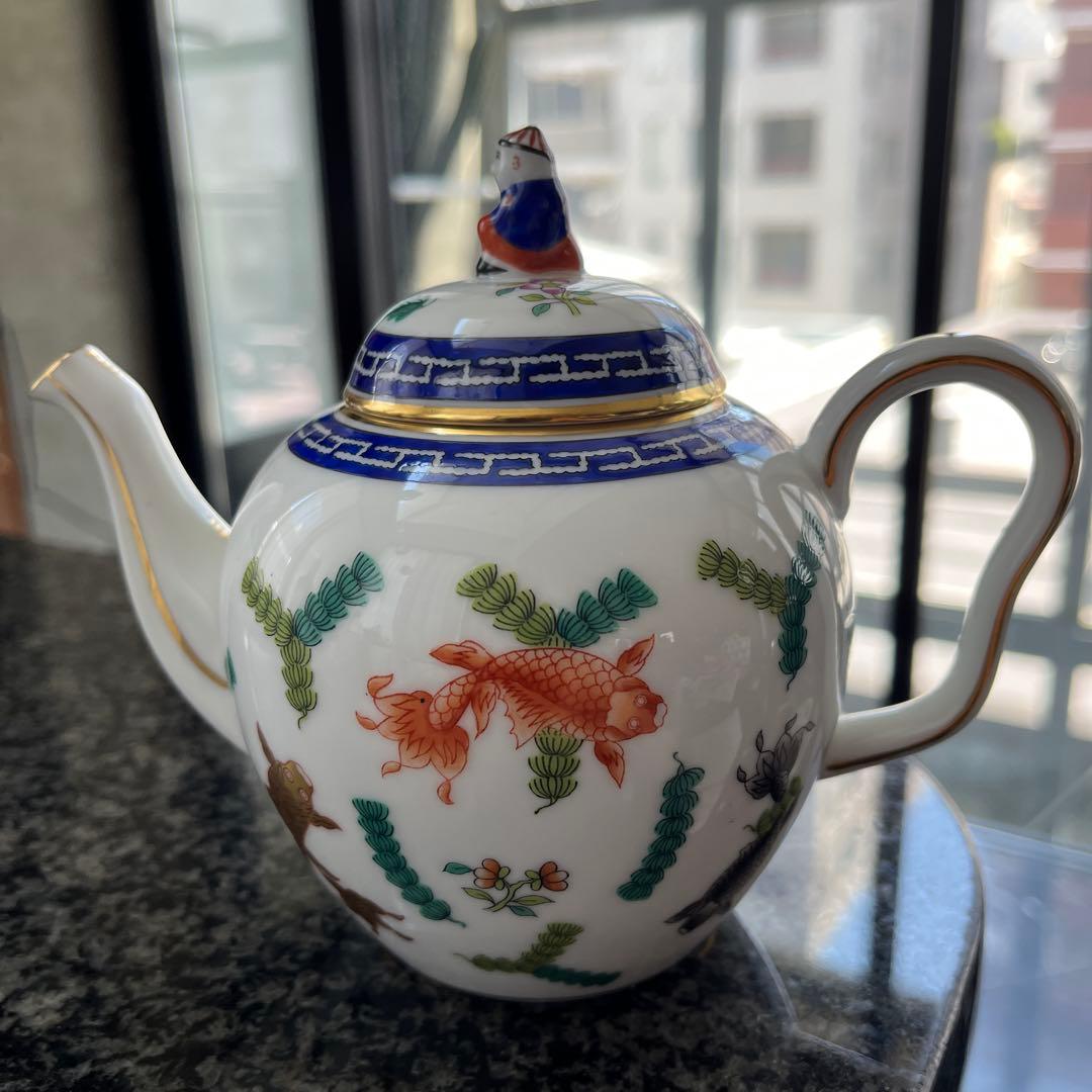 ヘレンドシノワズリ　ポワッソン　ティーポット