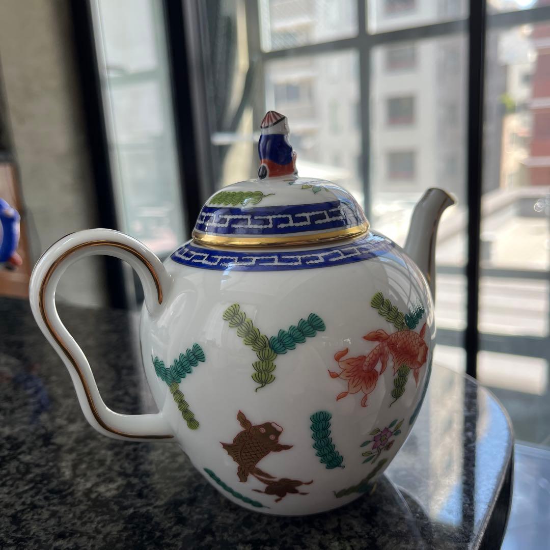 ヘレンドシノワズリ　ポワッソン　ティーポット