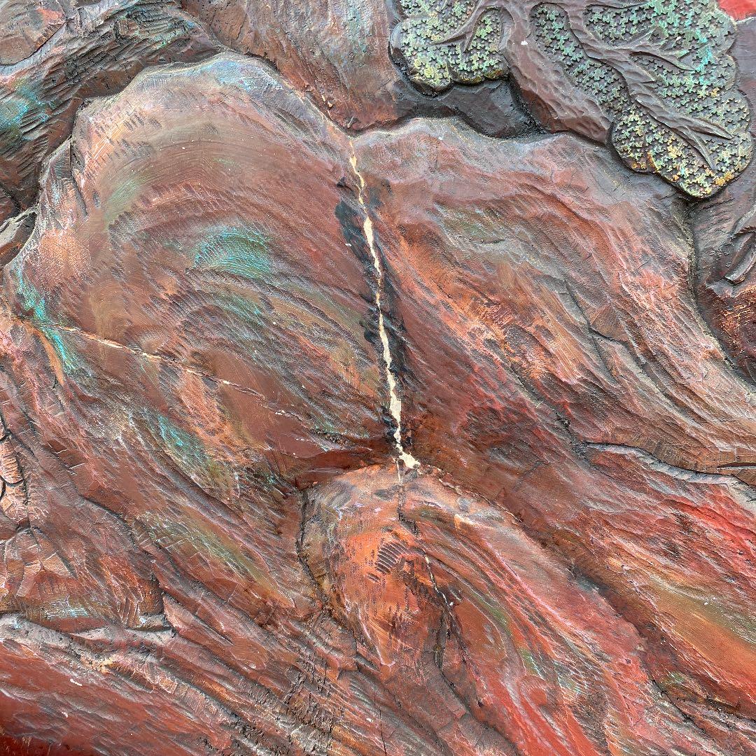 引き取り限定！！　珍品❗️衝立　木彫り彫刻　竜宮城風　オブジェ　置物