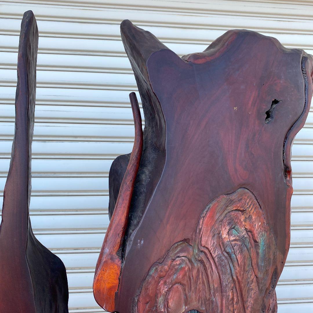 引き取り限定！！　珍品❗️衝立　木彫り彫刻　竜宮城風　オブジェ　置物