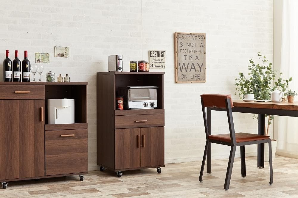 《新品・送料無料》レンジ台 キャスター付き 54cm