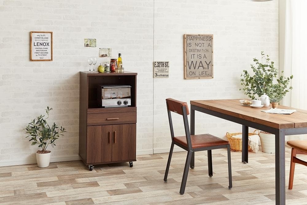 《新品・送料無料》レンジ台 キャスター付き 54cm