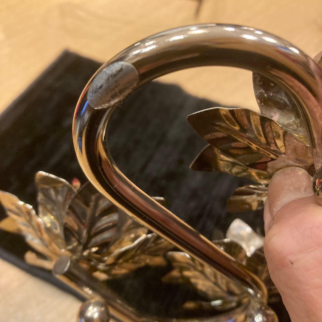 アンティーク　シルバープレート　キャンドルスタンド