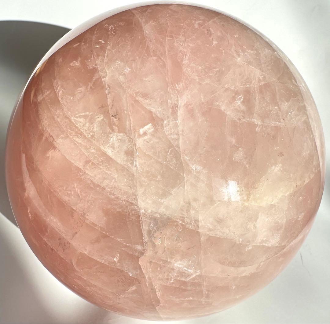 虹入り レインボー ローズクォーツ スフィア 丸玉 147.7mm