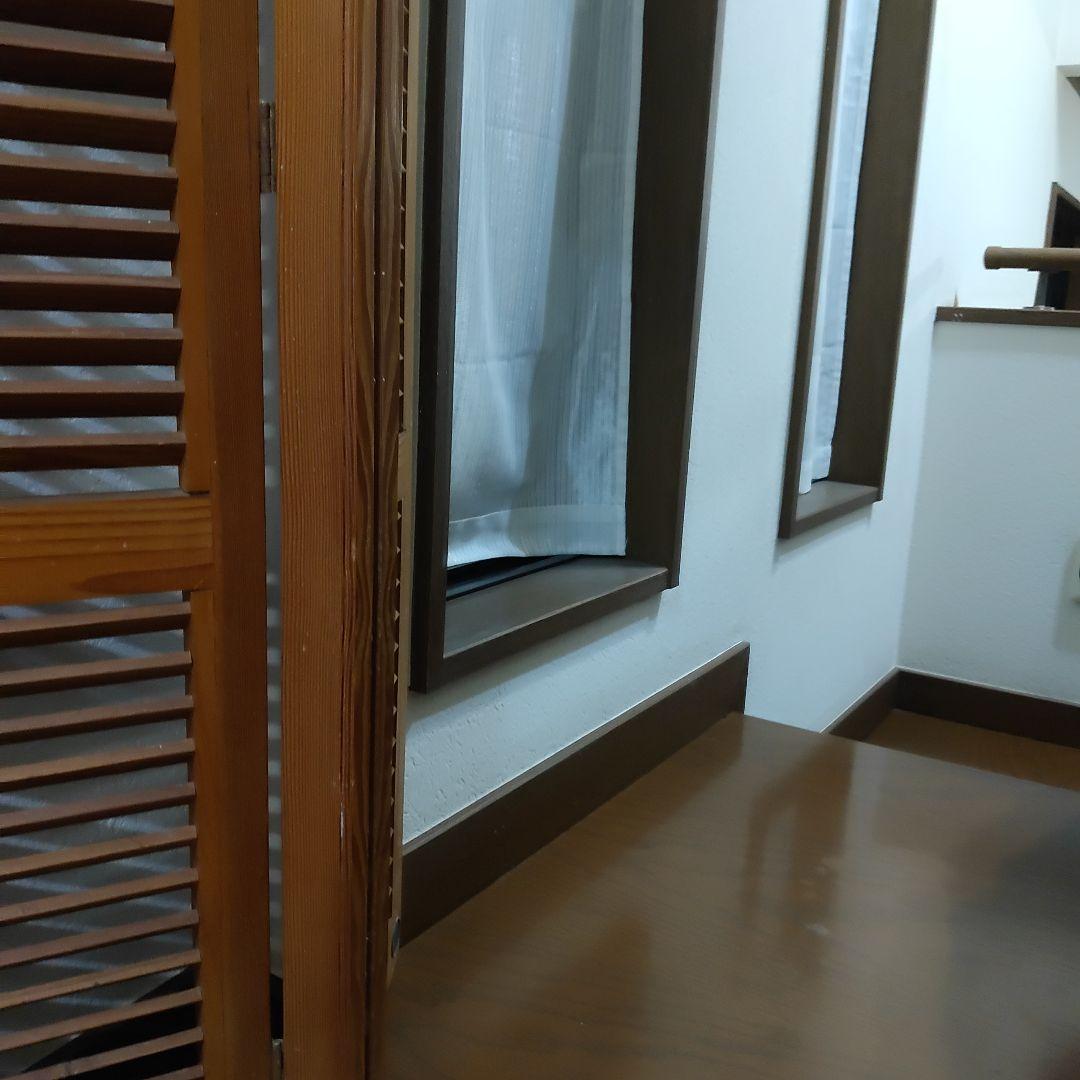 ヴィンテージ ウッドドア ミラー 両開き扉式 壁掛け 鏡 姿見 ルーパー