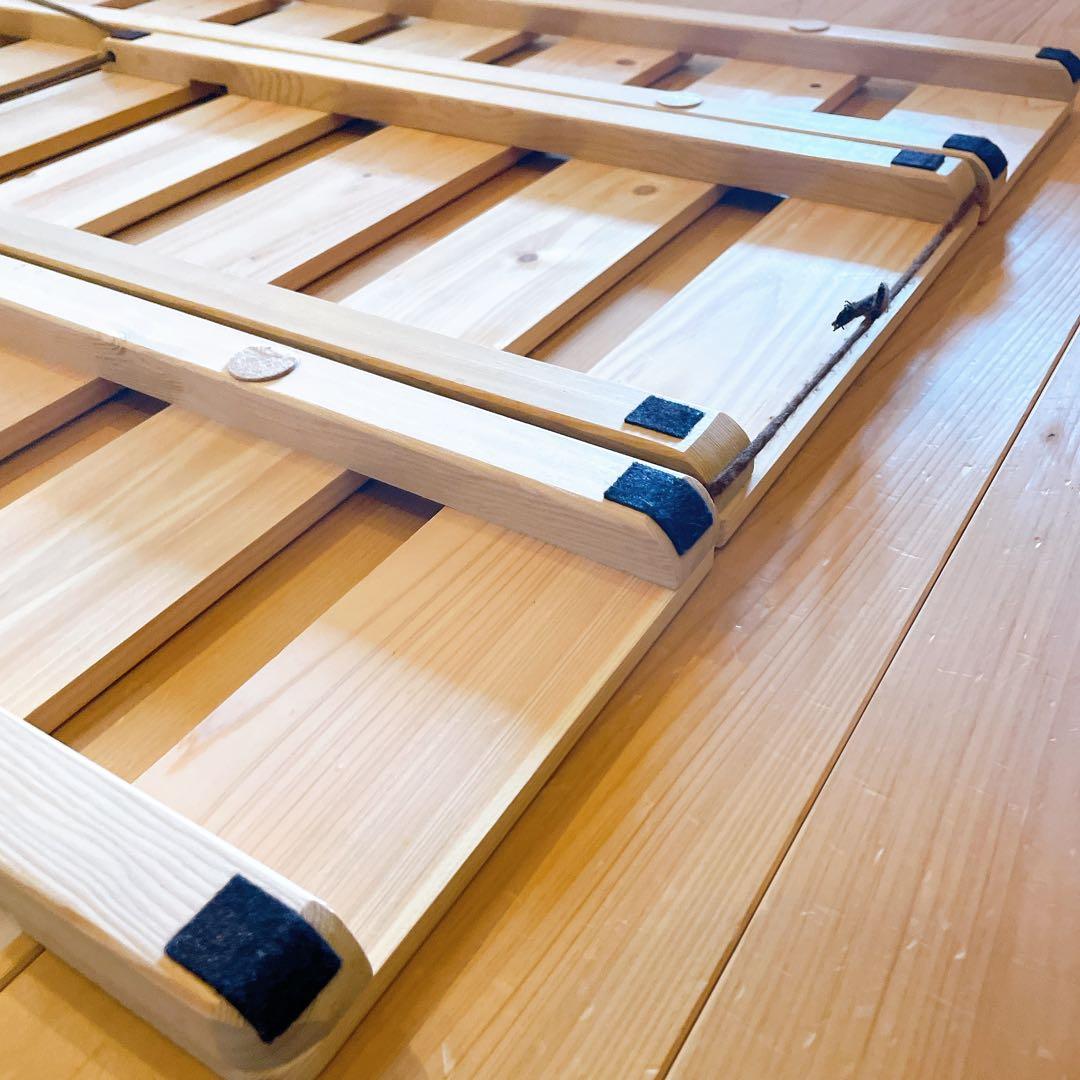 すのこ ダブルサイズ ひのき 2分割セパレート式 折りたたみ布団干し ベッド