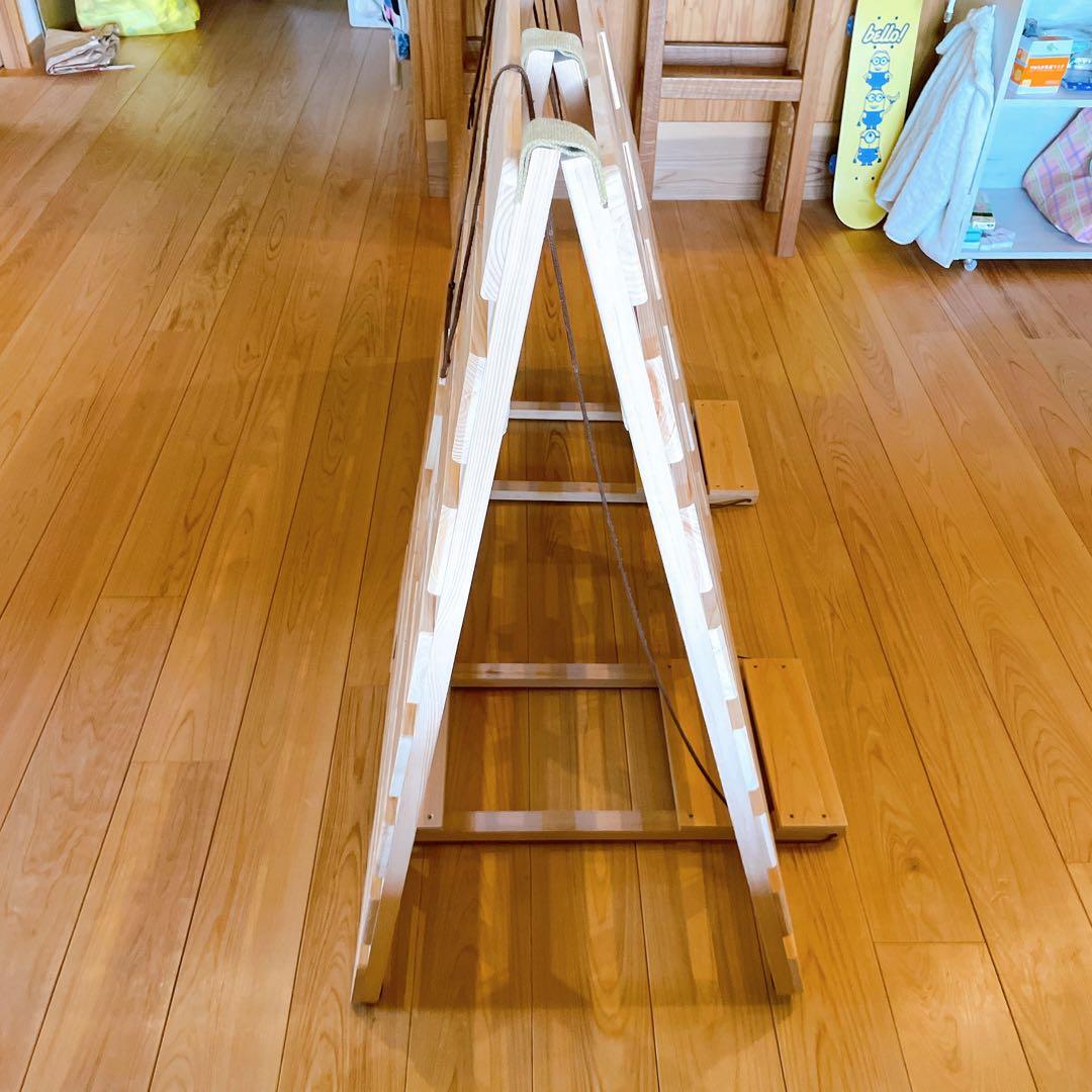 すのこ ダブルサイズ ひのき 2分割セパレート式 折りたたみ布団干し ベッド