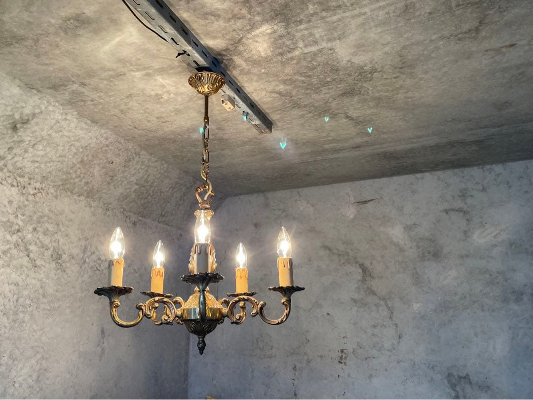 5-2.フランス アンティーク シャンデリア 5灯 キャンドル 吊り下げ