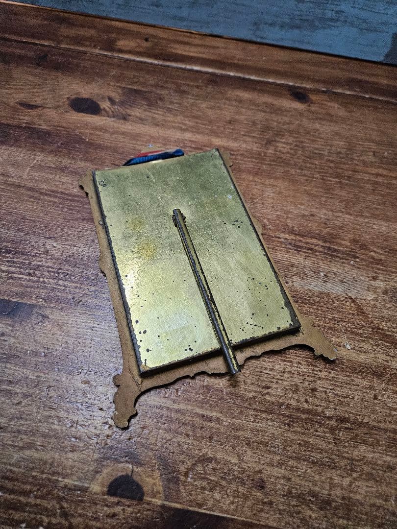 フランスアンティーク 真鍮のフォトフレーム 写真立て スタンド ガラス