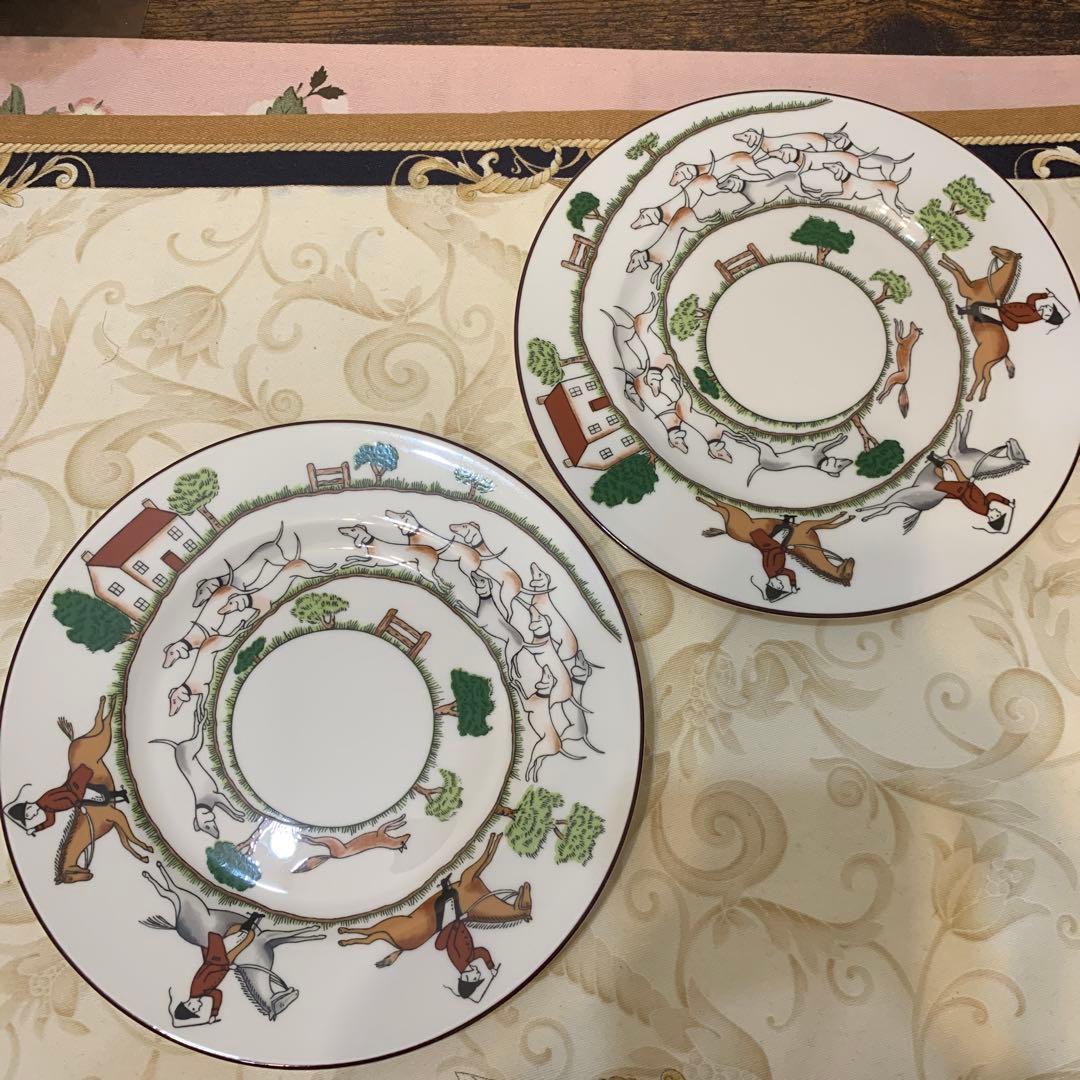 未使用　ウェッジウッド ハンティングシーン　17.5cmケーキプレート