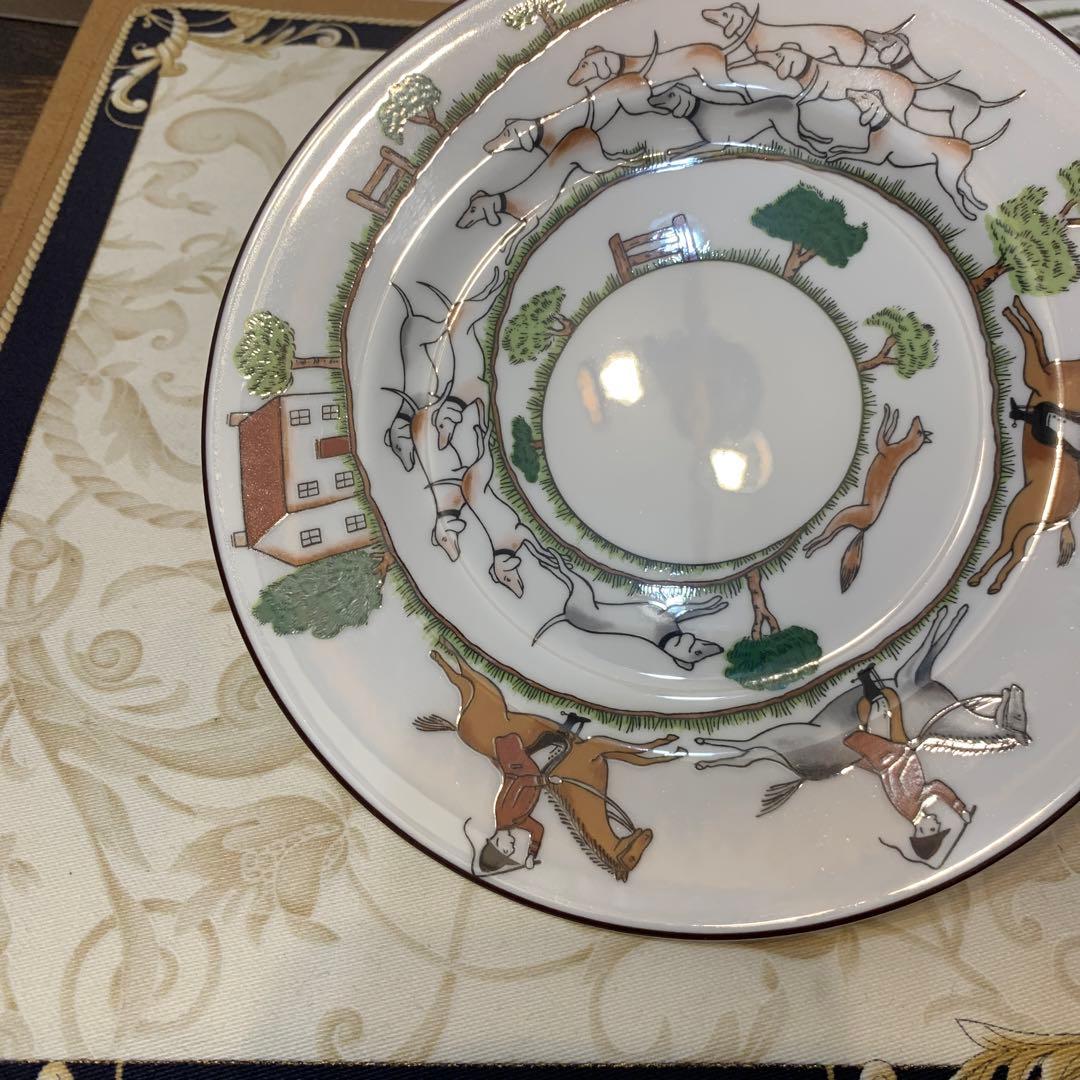 未使用　ウェッジウッド ハンティングシーン　17.5cmケーキプレート