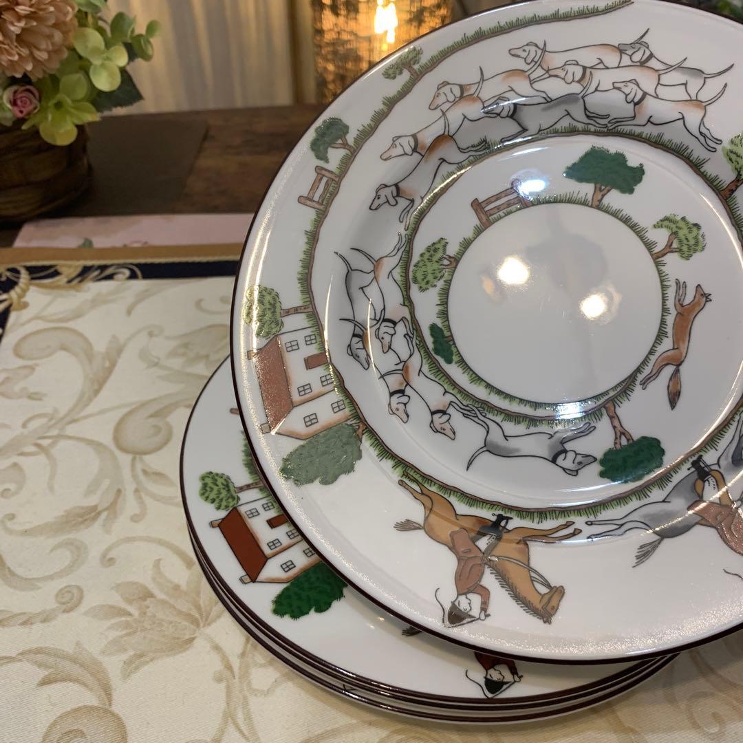 未使用　ウェッジウッド ハンティングシーン　17.5cmケーキプレート