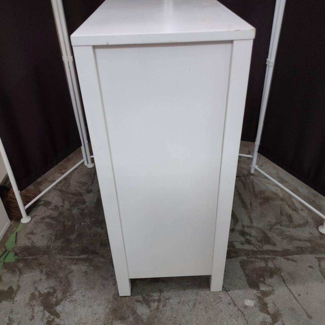 保健室にあったような白いキャビネット昭家具チェスト収納棚ラック白ホワイトガラス扉