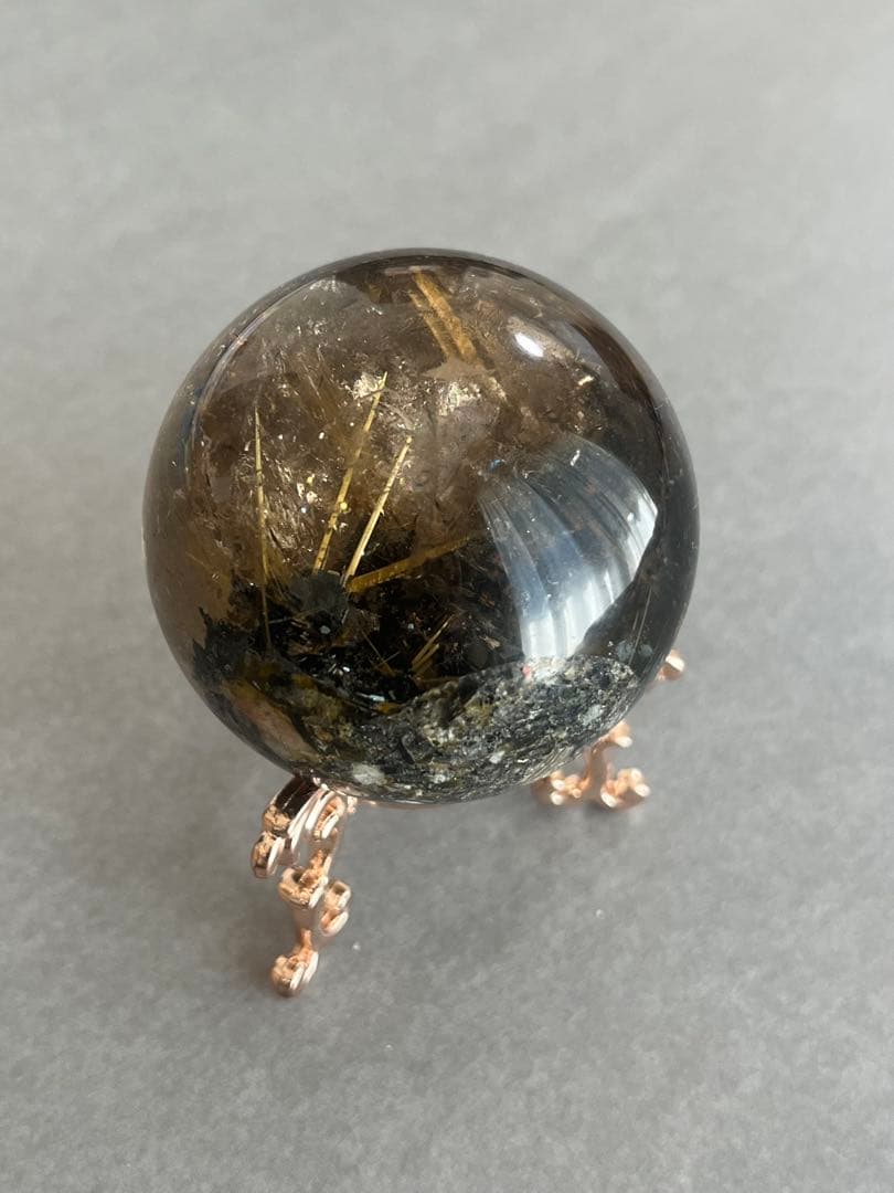 太陽放射ルチルクォーツ　スフィア　5.25cm