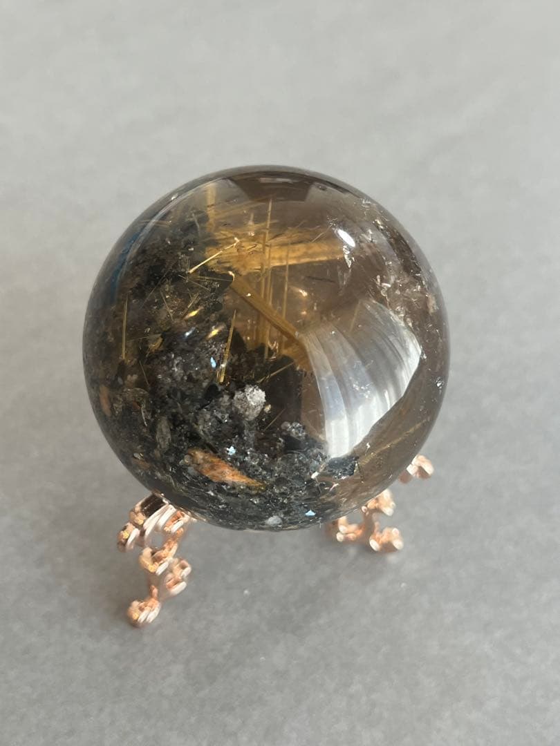 太陽放射ルチルクォーツ　スフィア　5.25cm