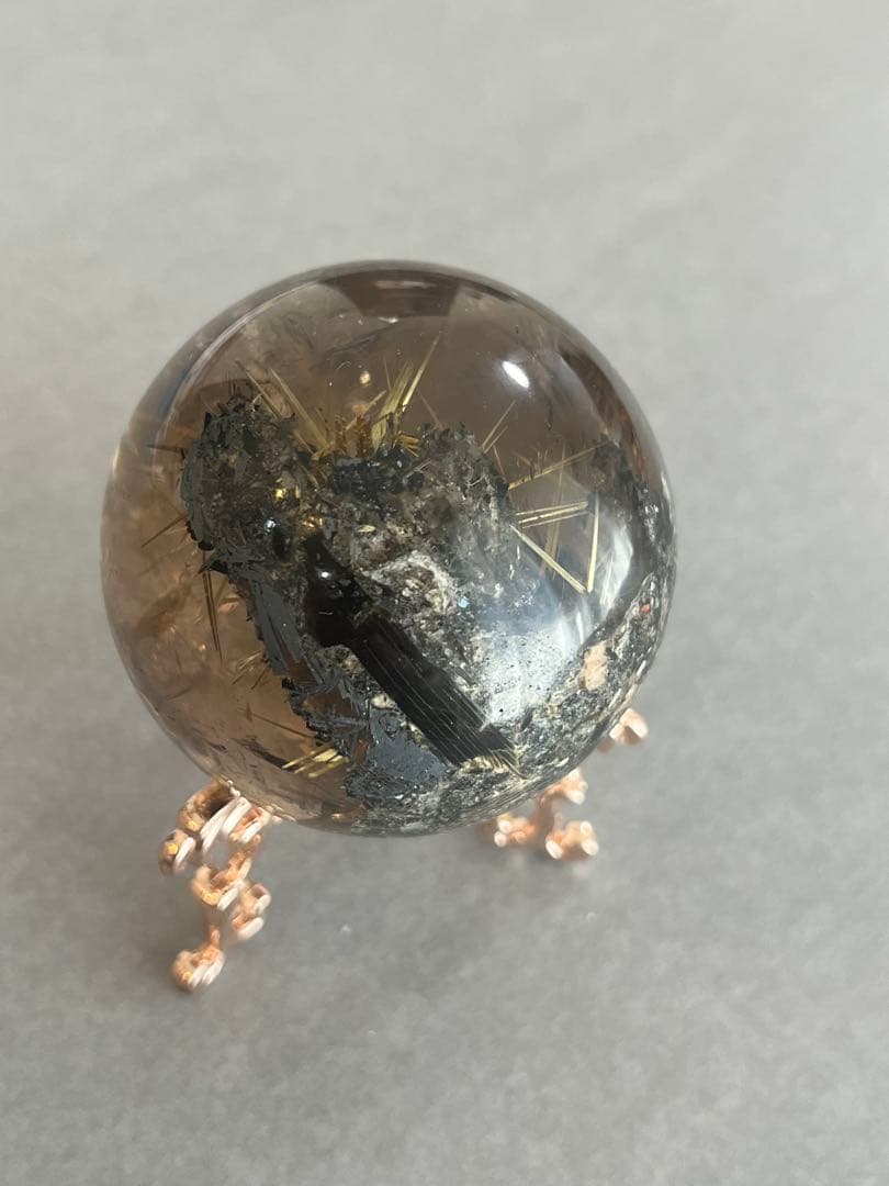 太陽放射ルチルクォーツ　スフィア　5.25cm