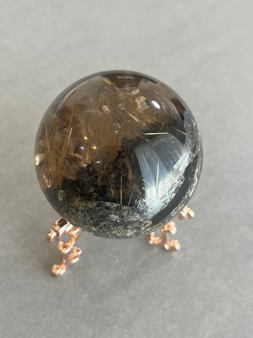 太陽放射ルチルクォーツ　スフィア　5.25cm