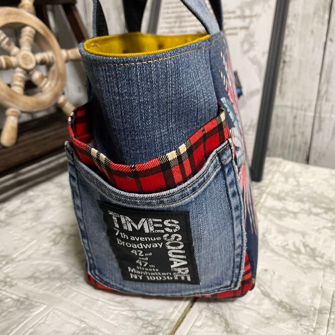 No.541 【フォロワー限定】デニムリメイクミニバッグ インディアン