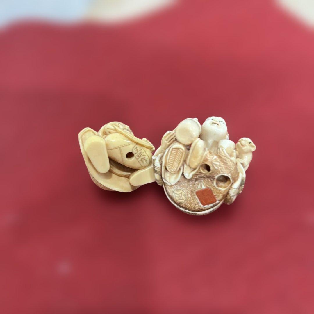 ともたん根付け2体3,5センチ