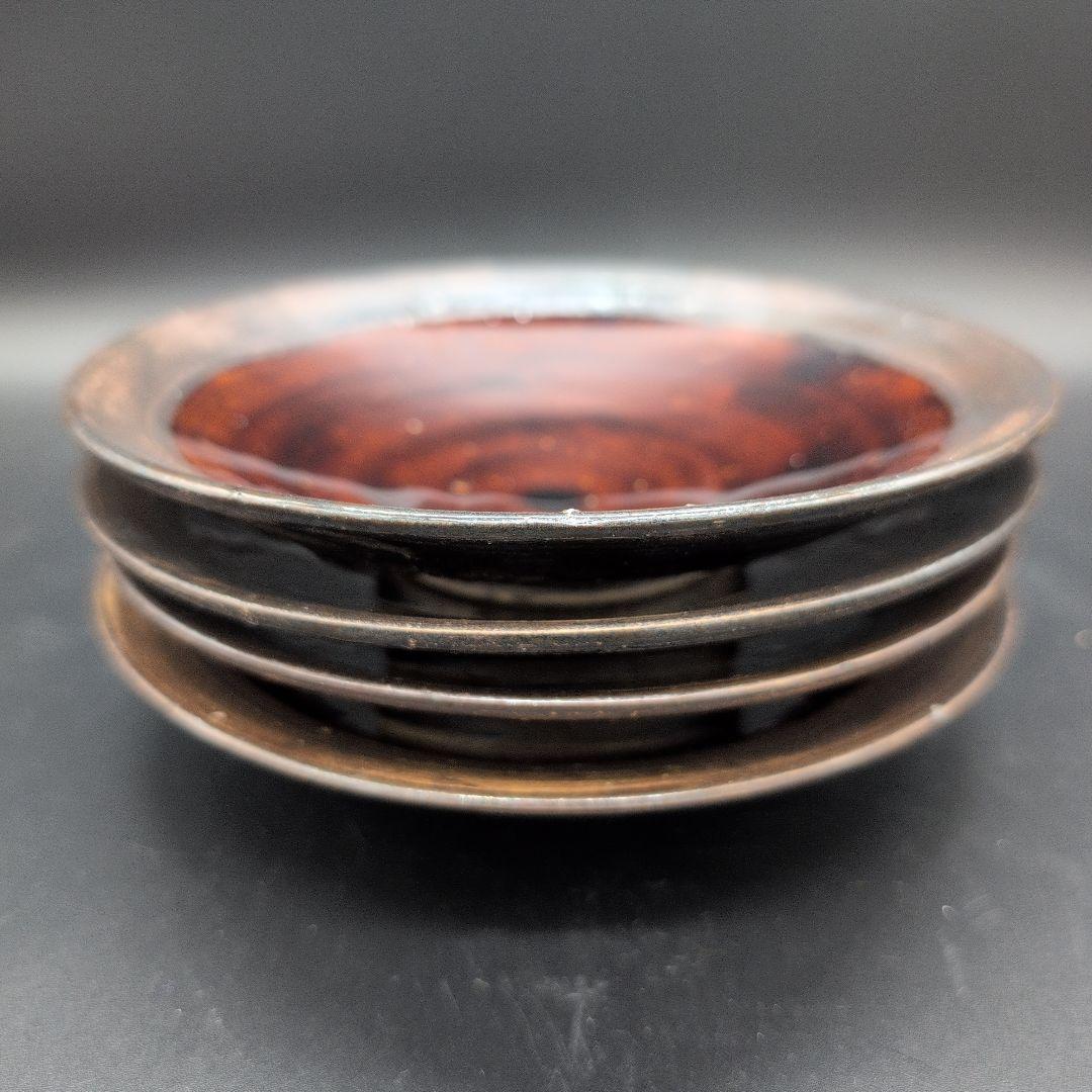 新品】越前焼 アメ釉 陶器製 円形皿 4枚セット 陶芸家造 - メルカリ